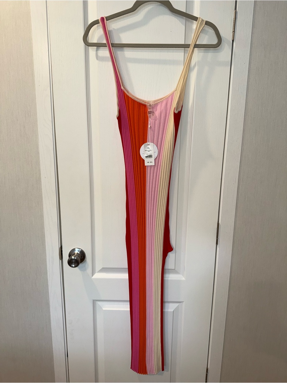 PQ Swim Ribbed Striped Knit Coverup in Red, Pink, Orange, Cream - Picture 5 of 5